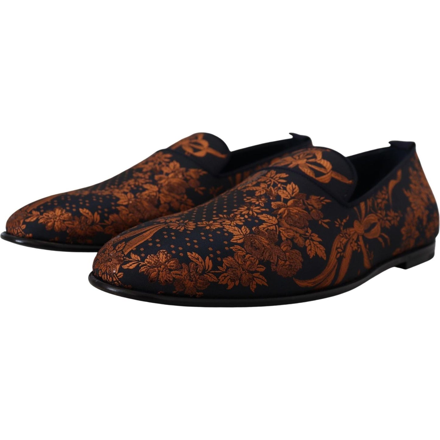Dolce & Gabbana Elegant Floral Slip-On Loafers Dolce & Gabbana Black