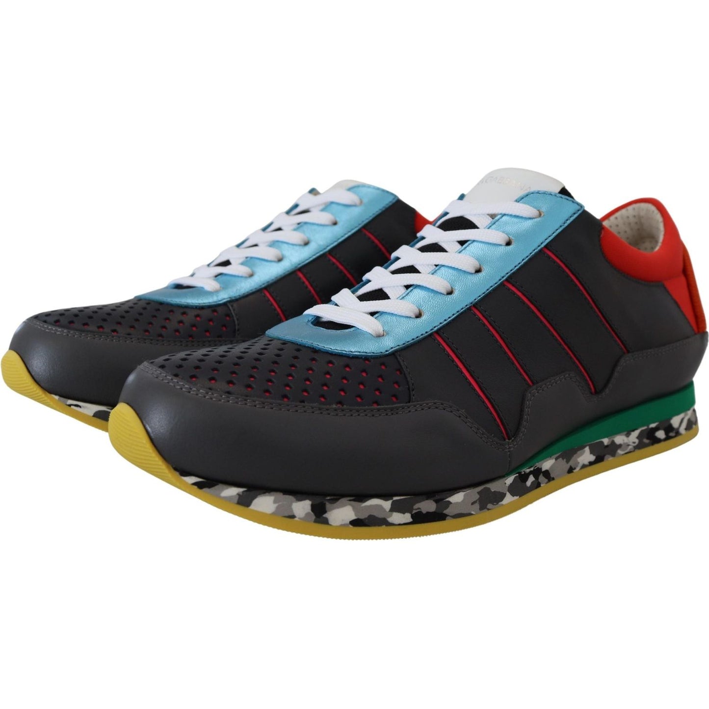 Dolce & Gabbana Multicolor Leather-Blend Low Top Sneakers Dolce & Gabbana Dark Slate Gray