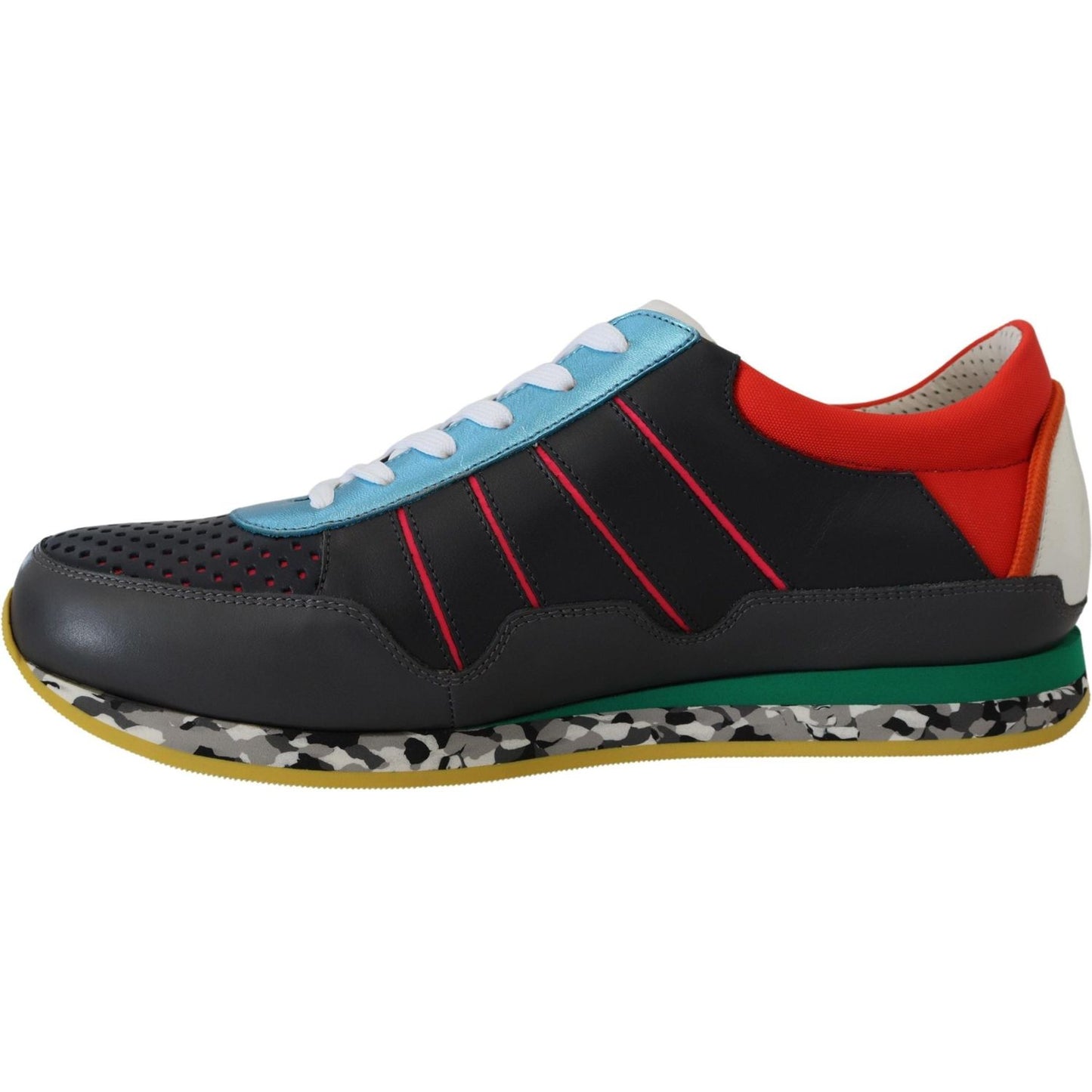 Dolce & Gabbana Multicolor Leather-Blend Low Top Sneakers Dolce & Gabbana Dark Slate Gray
