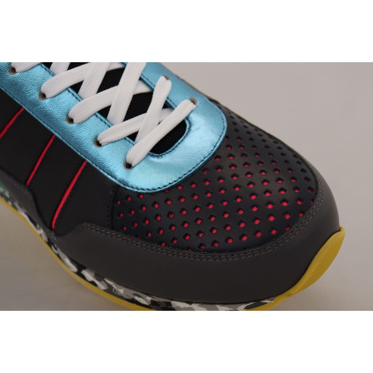 Dolce & Gabbana Multicolor Leather-Blend Low Top Sneakers Dolce & Gabbana Gray