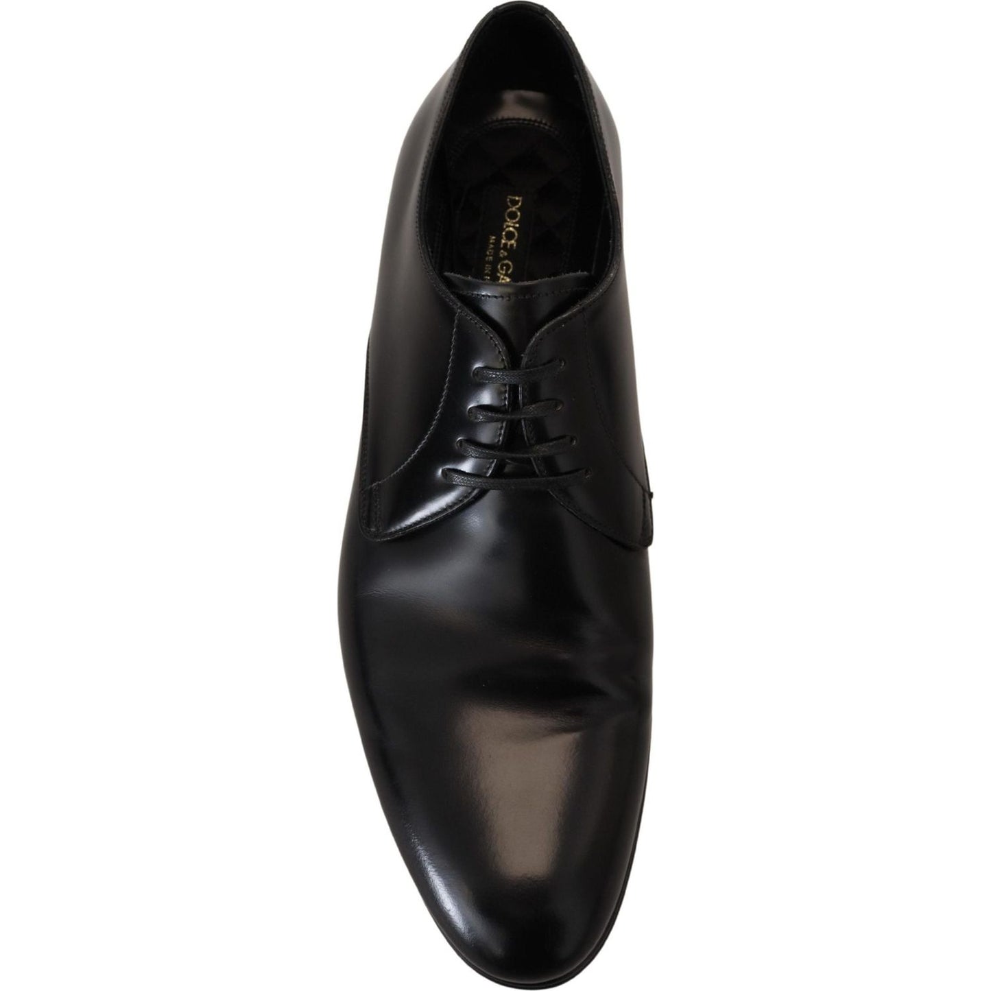 Dolce & Gabbana Elegant Black Leather Derby Shoes Dolce & Gabbana Black