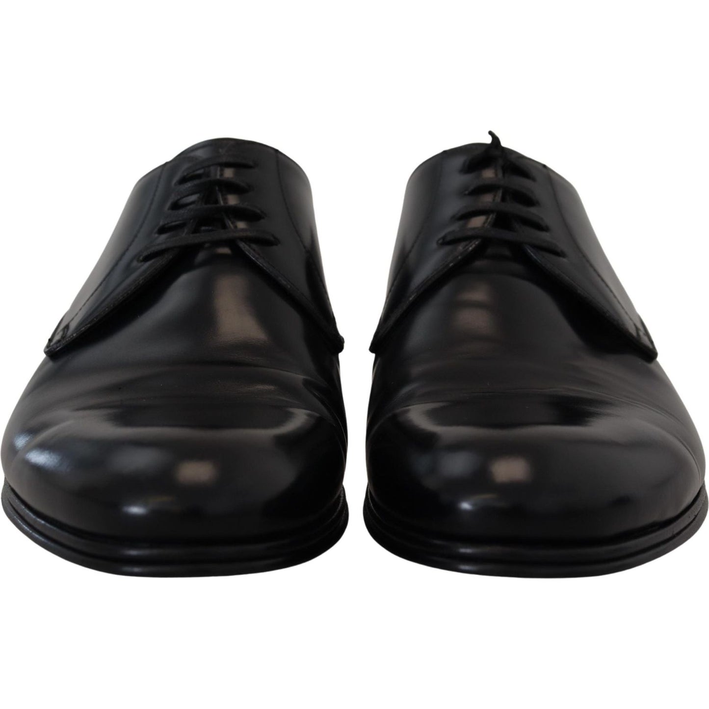 Dolce & Gabbana Elegant Black Leather Derby Shoes Dolce & Gabbana Black