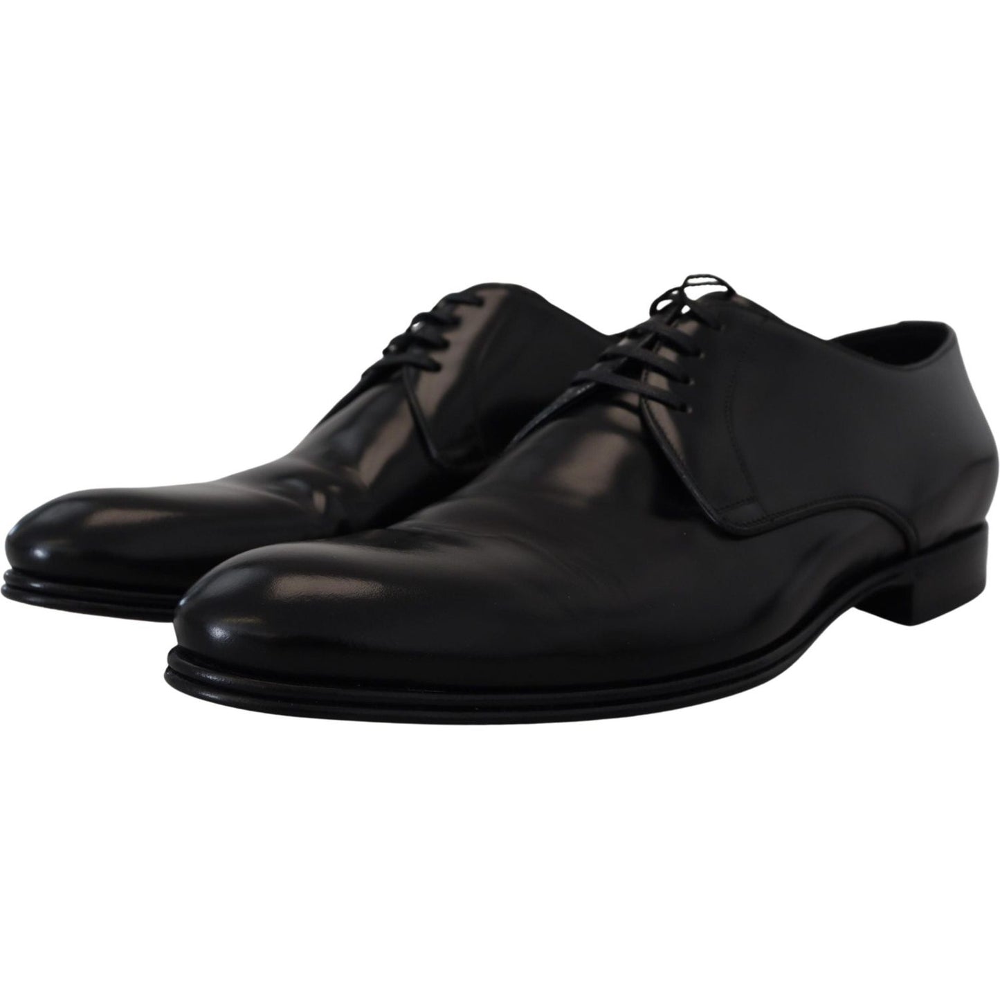 Dolce & Gabbana Elegant Black Leather Derby Shoes Dolce & Gabbana Black