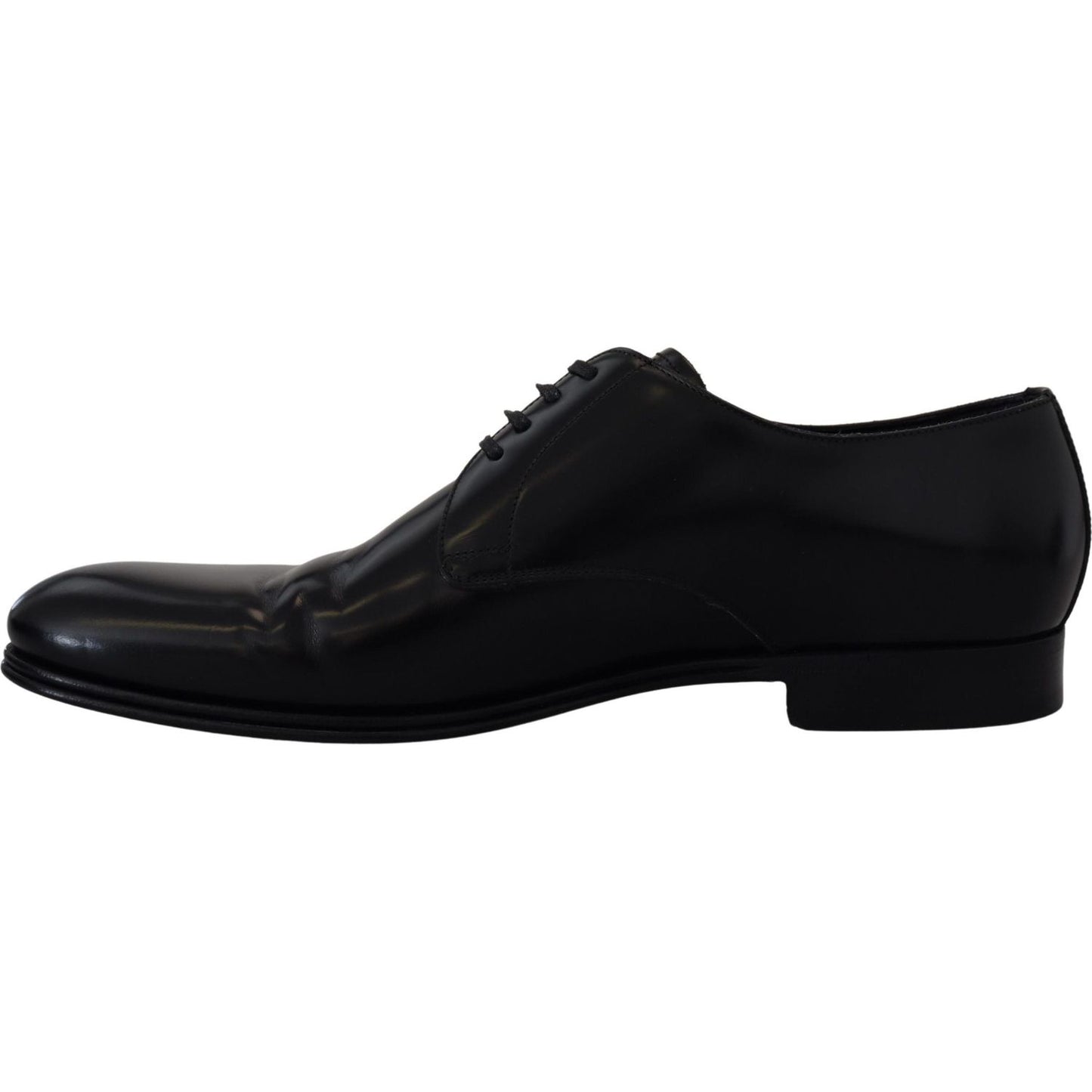 Dolce & Gabbana Elegant Black Leather Derby Shoes Dolce & Gabbana Black
