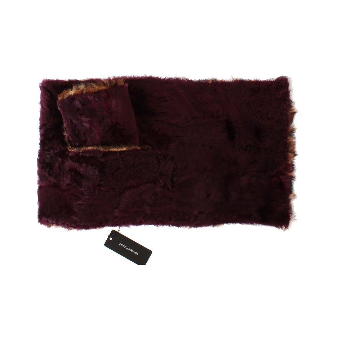 Dolce & Gabbana Exquisite Leopard Print Lambskin Fur Scarf Dolce & Gabbana Black