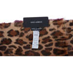 Dolce & Gabbana Exquisite Leopard Print Lambskin Fur Scarf Dolce & Gabbana Dark Slate Gray