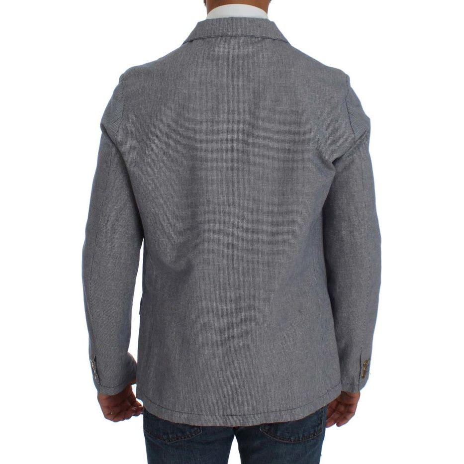 Master Coat Elegant Double-Breasted Blue Blazer Master Coat Dim Gray