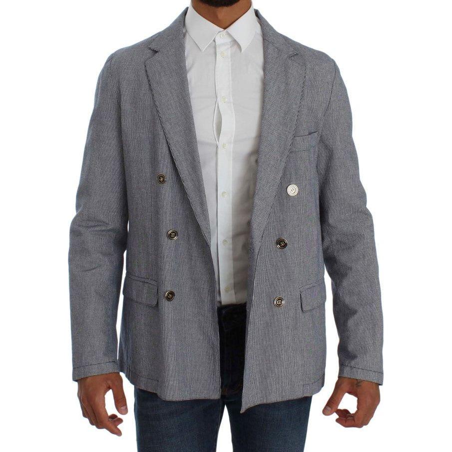 Master Coat Elegant Double-Breasted Blue Blazer Master Coat Dim Gray