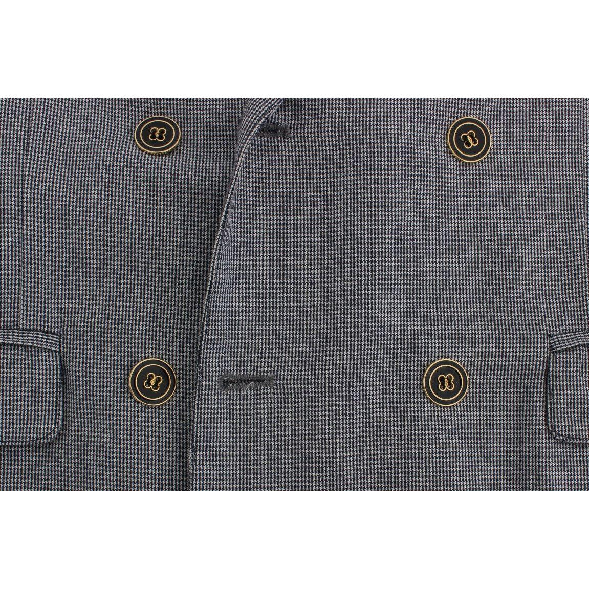 Master Coat Elegant Double-Breasted Blue Blazer Master Coat Dark Slate Gray