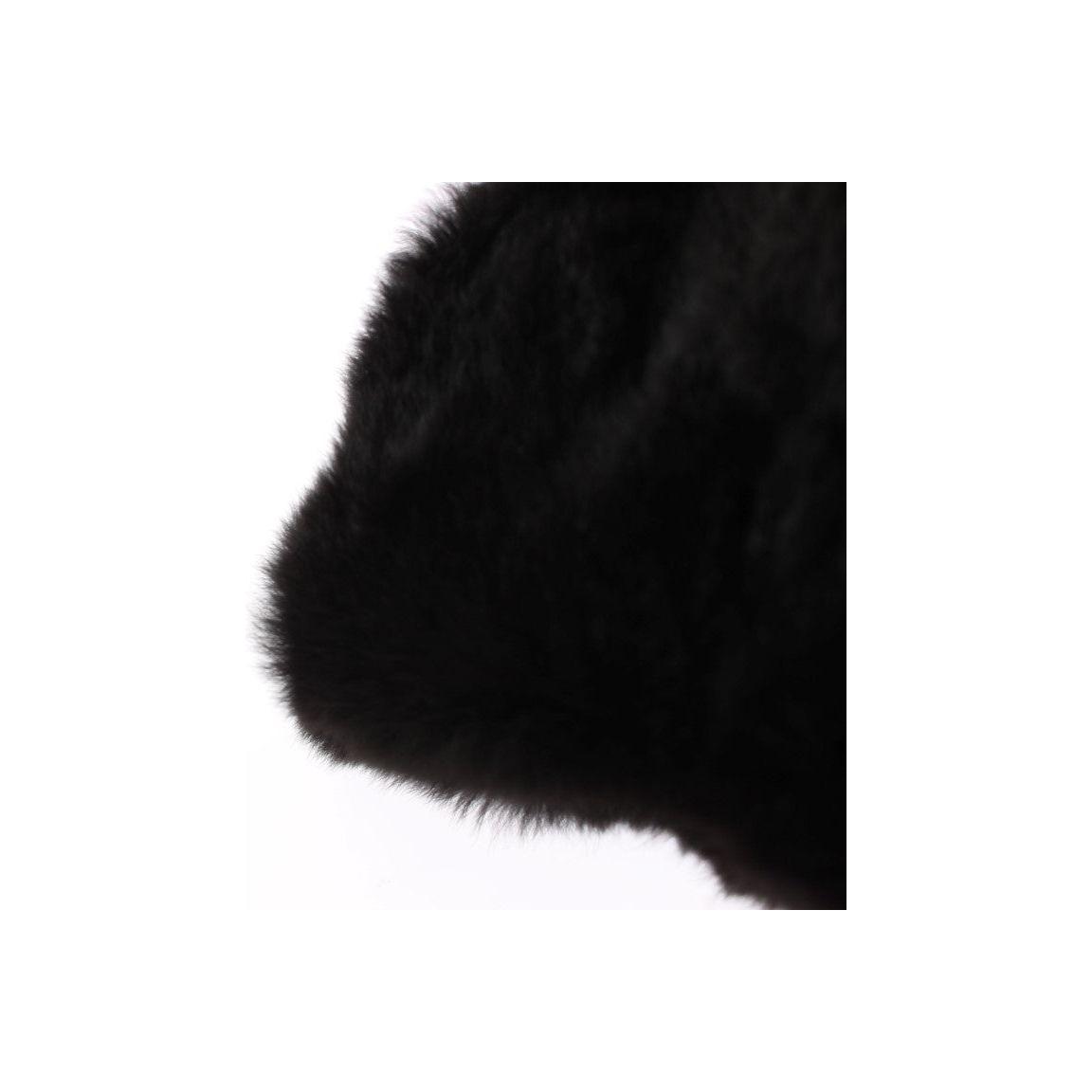Dolce & Gabbana Chic Black Weasel Fur Hooded Scarf Wrap Hood Scarf Dolce & Gabbana Black