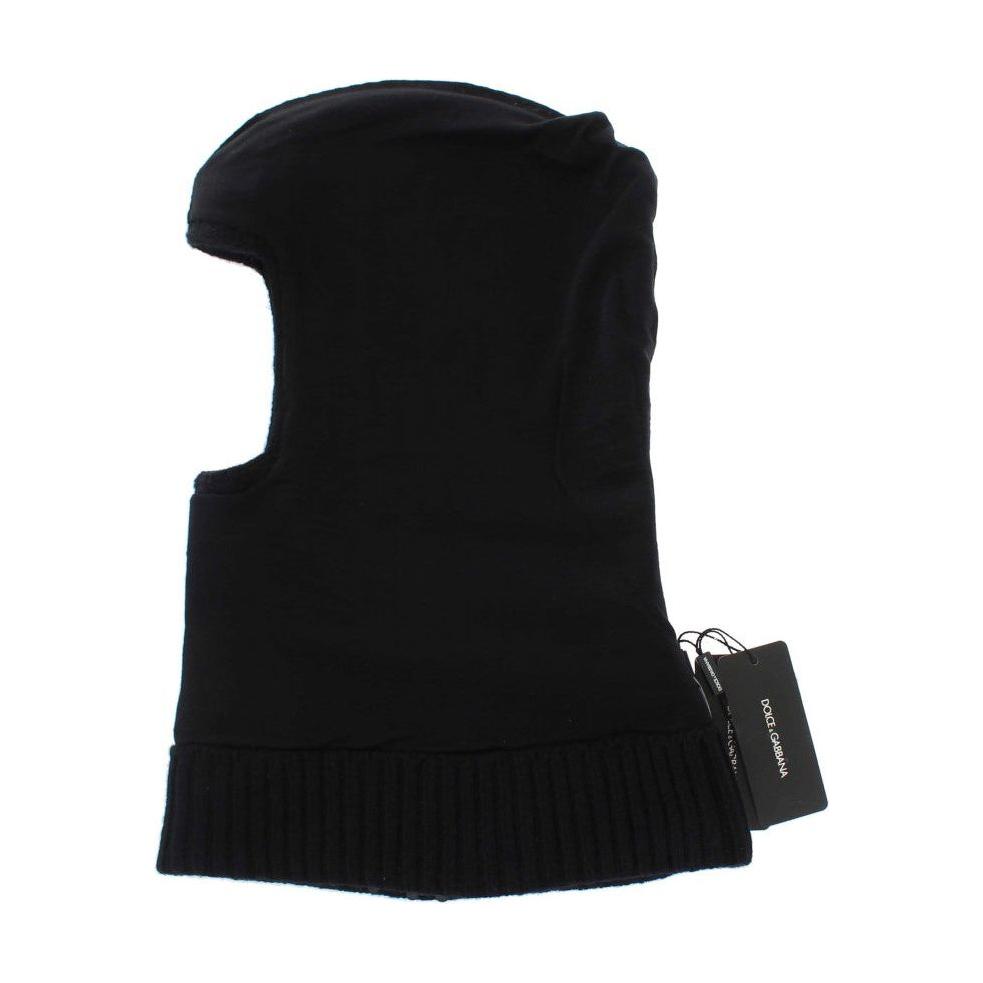 Dolce & Gabbana Elegant Black Sequined Hooded Scarf Wrap Hood Scarf Dolce & Gabbana Black