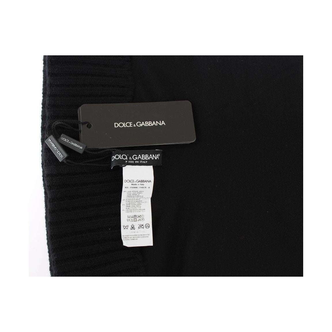 Dolce & Gabbana Elegant Black Sequined Hooded Scarf Wrap Hood Scarf Dolce & Gabbana Black
