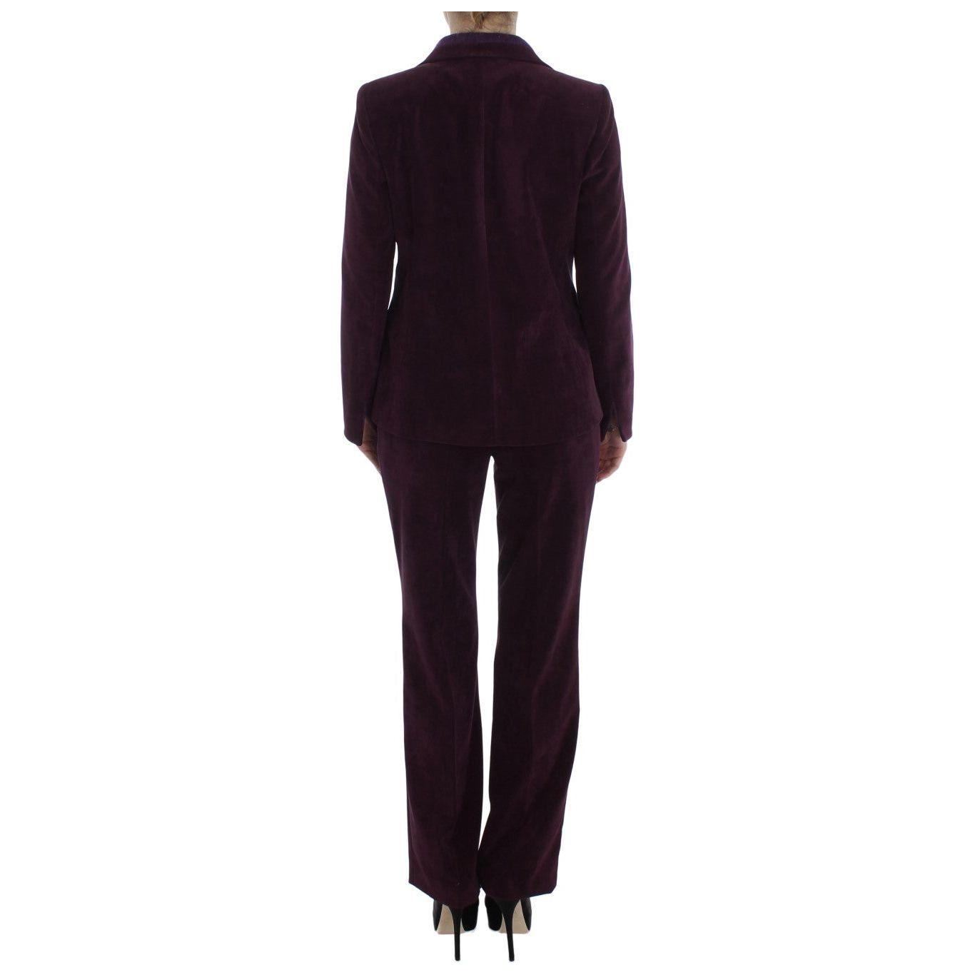 BENCIVENGA Elegant Purple Wool Blend Three Piece Suit Set Suit BENCIVENGA Black