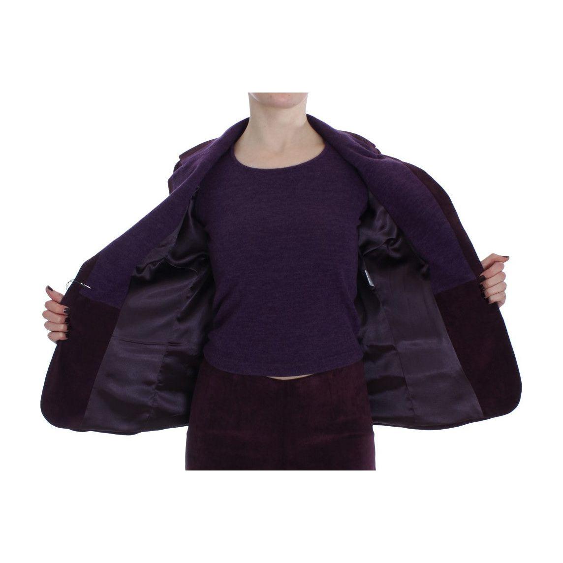 BENCIVENGA Elegant Purple Wool Blend Three Piece Suit Set Suit BENCIVENGA Black