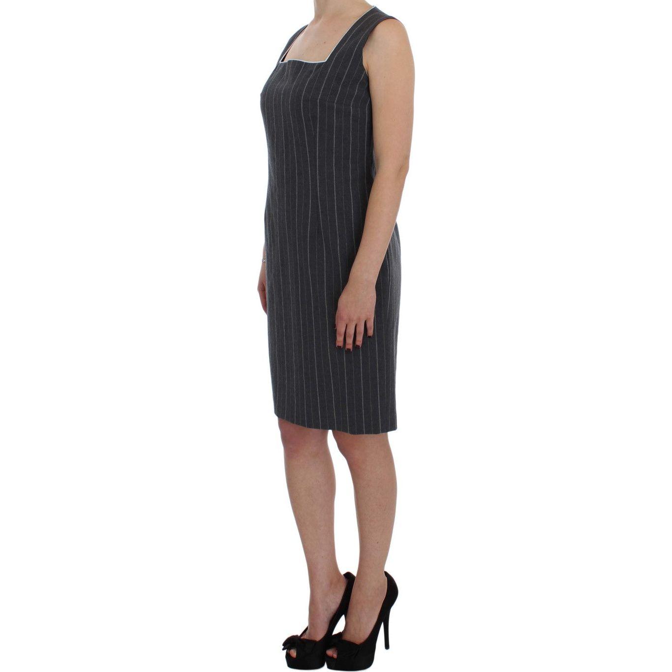 BENCIVENGA Elegant Gray Striped Dress & Blazer Suit Set BENCIVENGA Rosy Brown