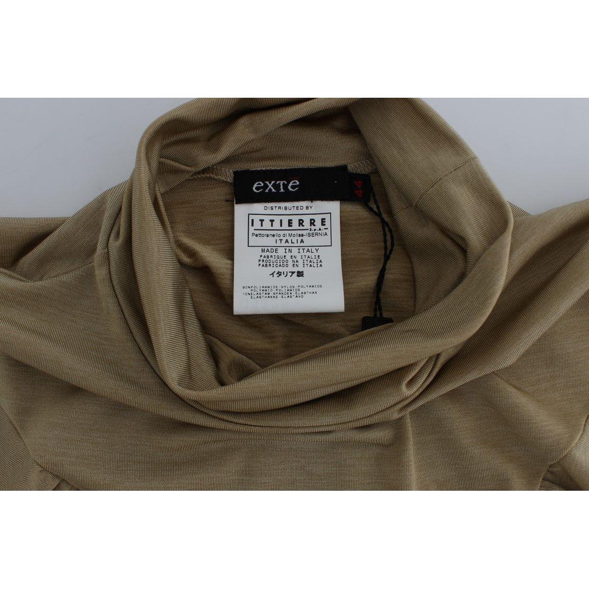 Exte Glamorous Gold Turtleneck Vest Top Exte Dark Olive Green