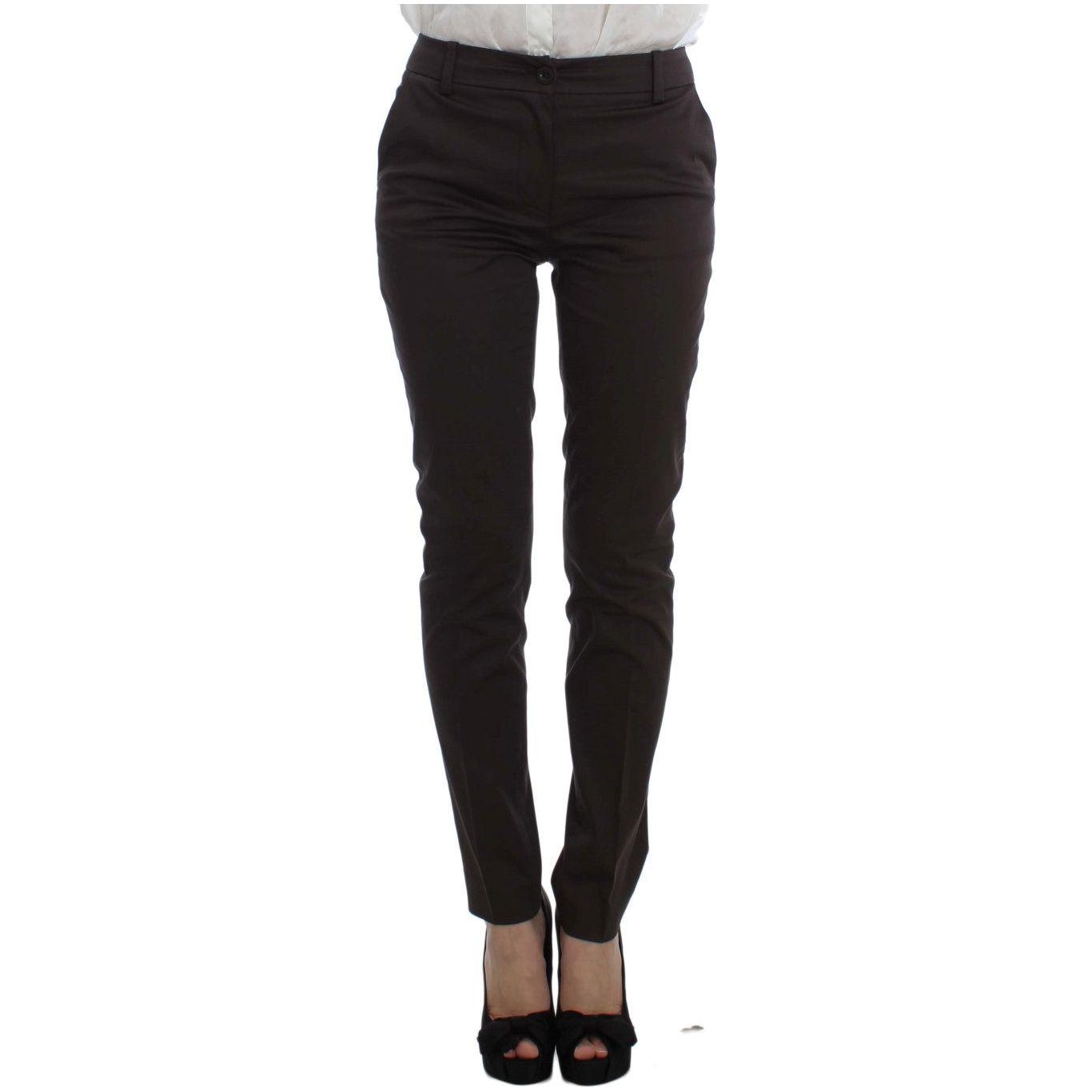 Exte Chic Brown Cotton-Elastane Suit Set Suit Exte Black