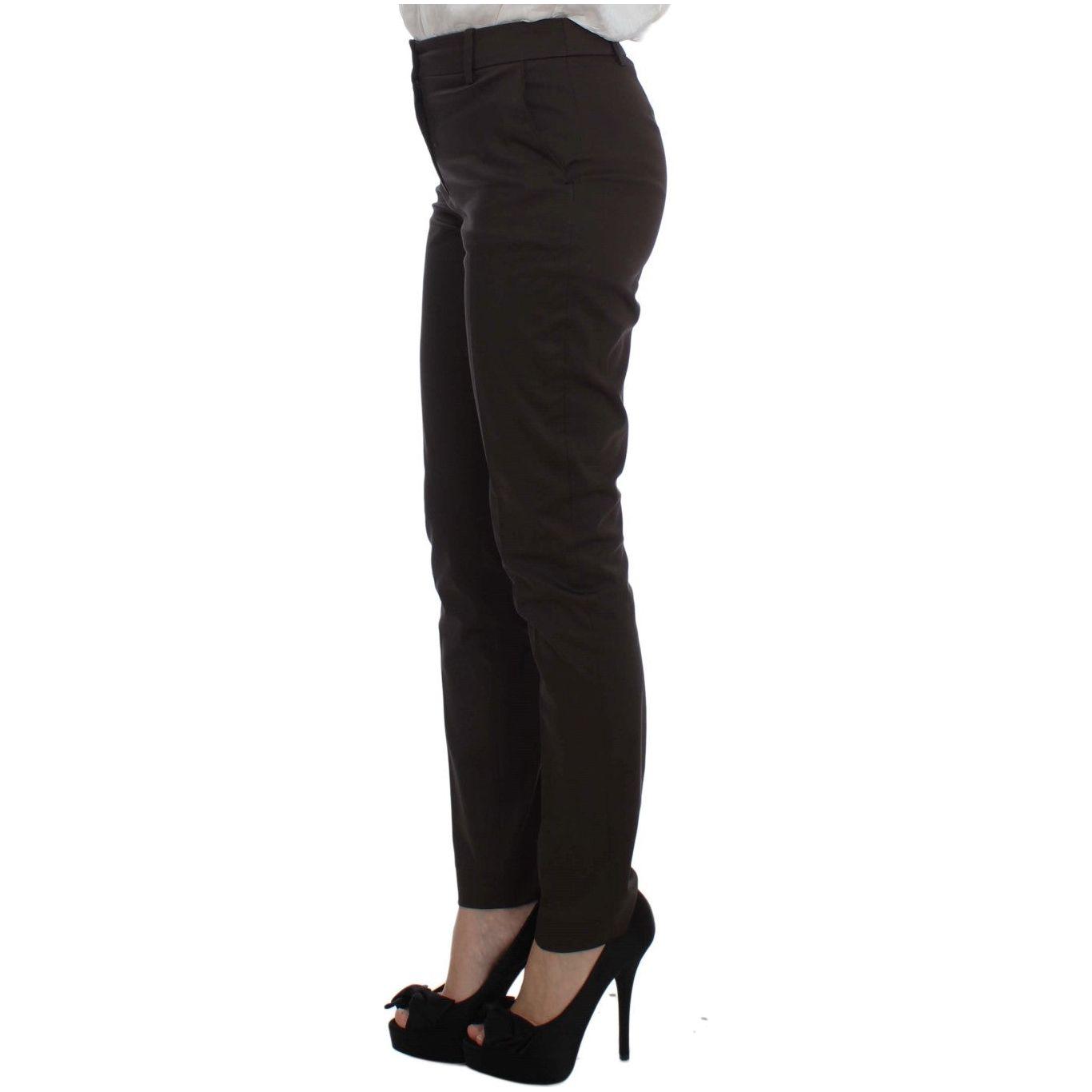 Exte Chic Brown Cotton-Elastane Suit Set Suit Exte Black