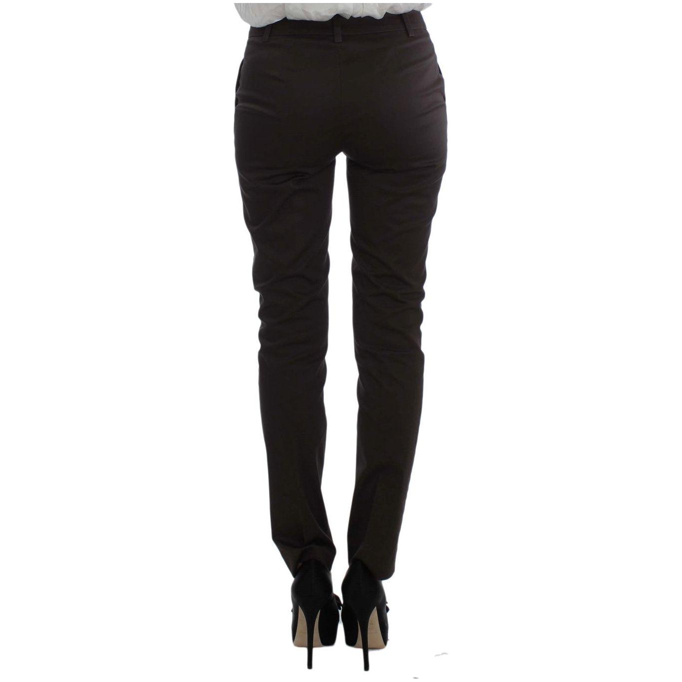 Exte Chic Brown Cotton-Elastane Suit Set Suit Exte Black