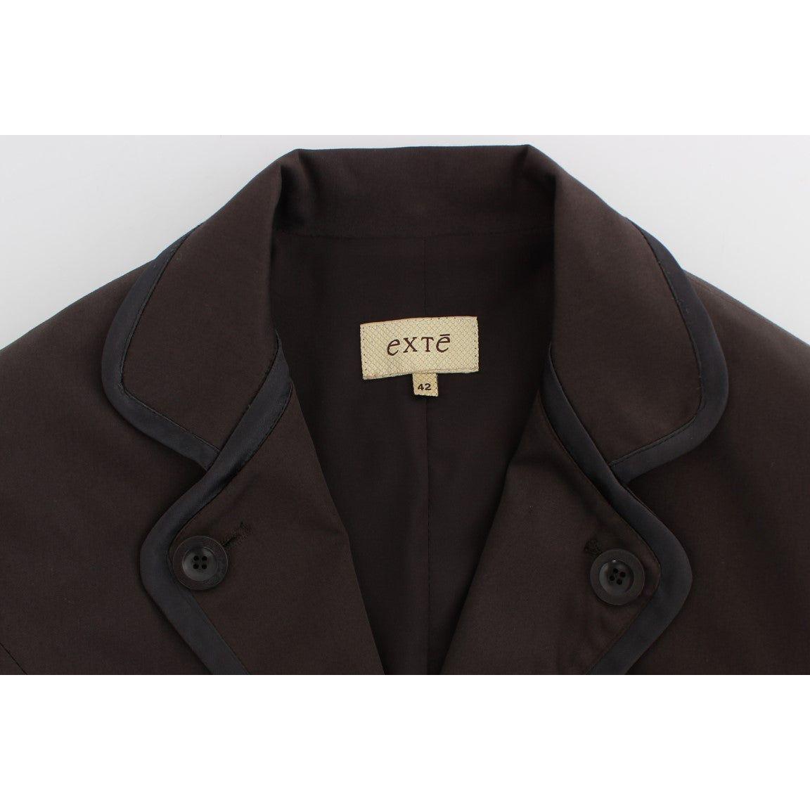 Exte Chic Brown Cotton-Elastane Suit Set Suit Exte Black