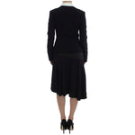 Exte Elegant Two-Piece Skirt Suit in Black & Blue Skirt Suit Exte Black