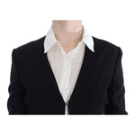 Exte Elegant Two-Piece Skirt Suit in Black & Blue Skirt Suit Exte Black