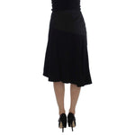 Exte Chic Black and Blue Cotton Blend Skirt Exte Black