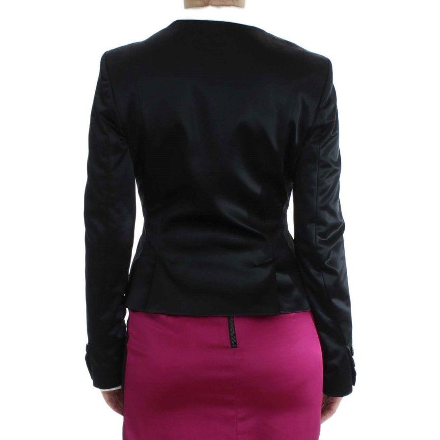 Exte Chic Black and Pink Single-Breasted Blazer Blazer Jacket Exte Black