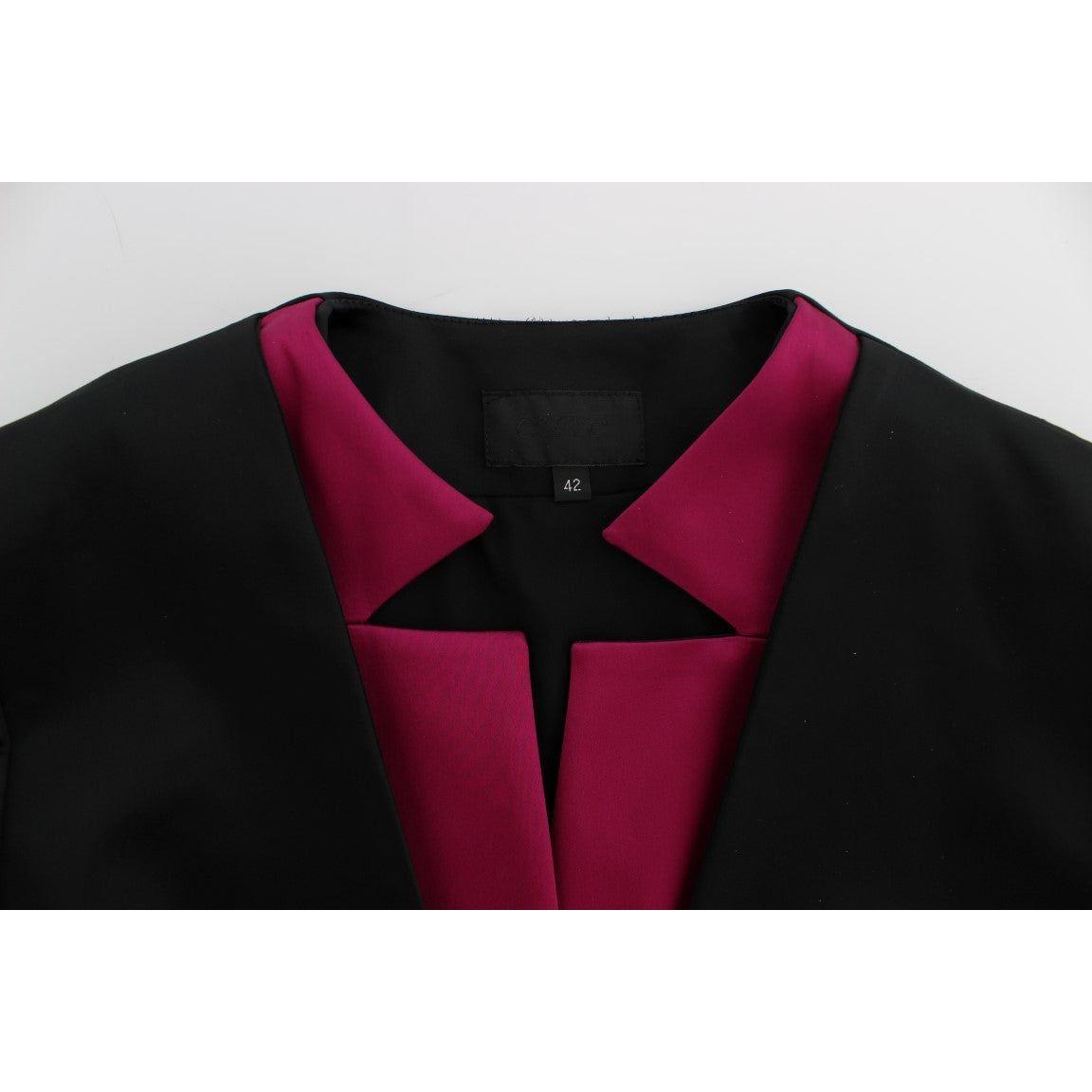Exte Chic Black and Pink Single-Breasted Blazer Blazer Jacket Exte Light Gray