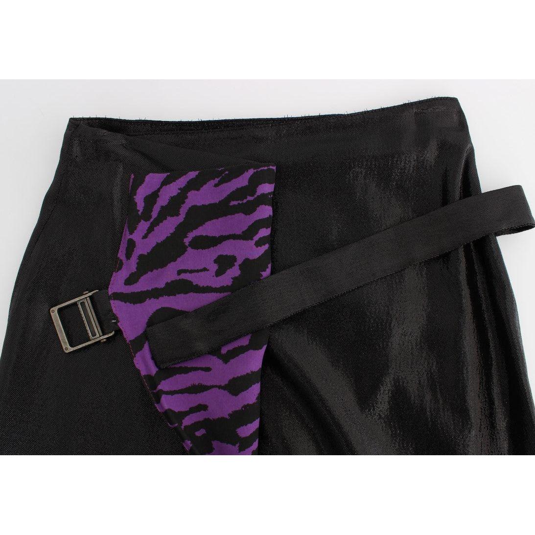 Exte Elegant Tiger Print Pencil Skirt Exte Black
