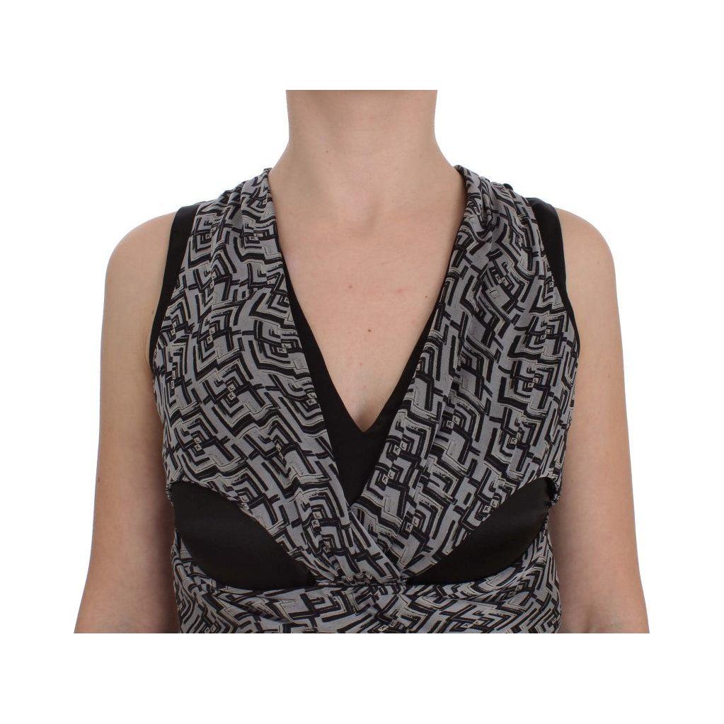 Karl Lagerfeld Elegant Silk Blouse with Logo Detailing Karl Lagerfeld Dark Slate Gray