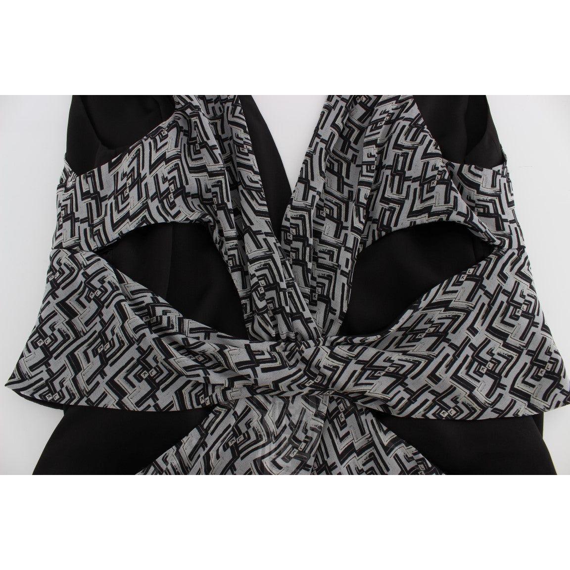 Karl Lagerfeld Elegant Silk Blouse with Logo Detailing Karl Lagerfeld Light Gray