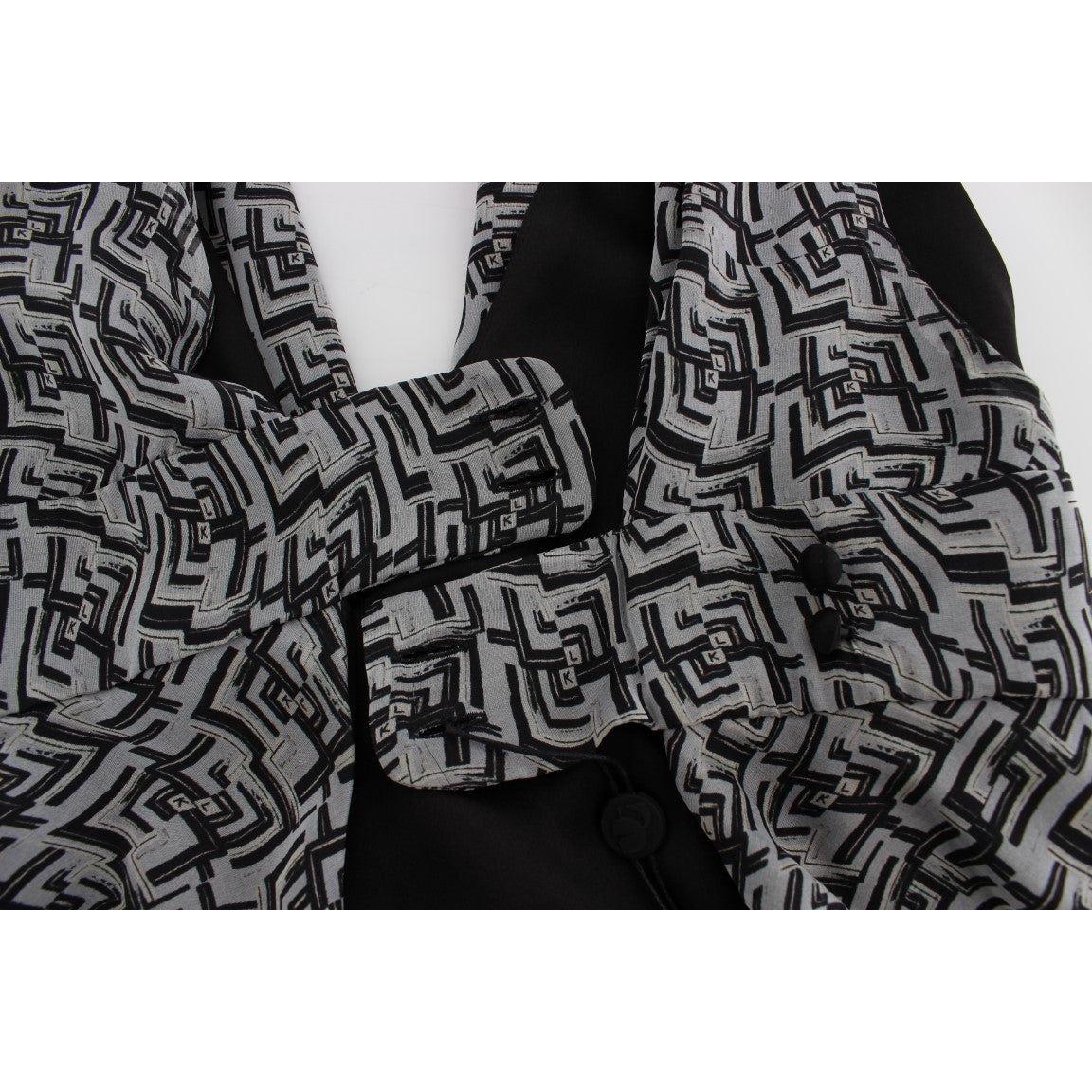 Karl Lagerfeld Elegant Silk Blouse with Logo Detailing Karl Lagerfeld Black