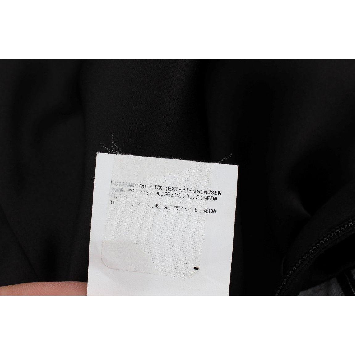 Karl Lagerfeld Elegant Silk Blouse with Logo Detailing Karl Lagerfeld Black