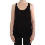 PLEIN SUD Black Stretch Sleeveless Blouse SIG30983-2