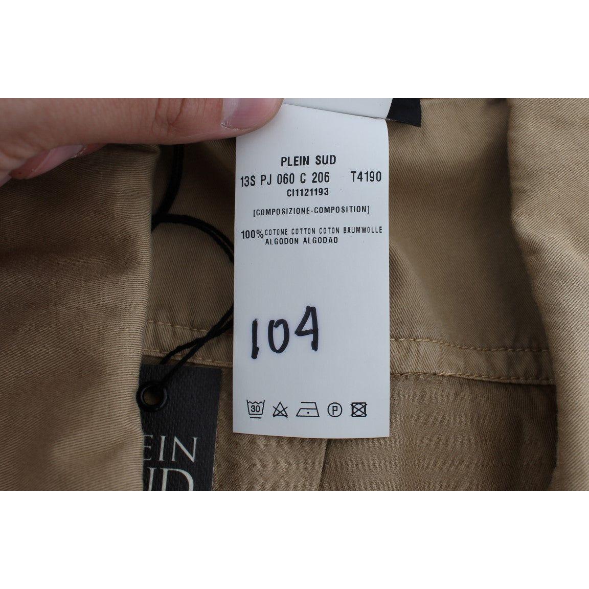PLEIN SUD Beige Sleeveless Cotton Blouse PLEIN SUD Dark Slate Gray