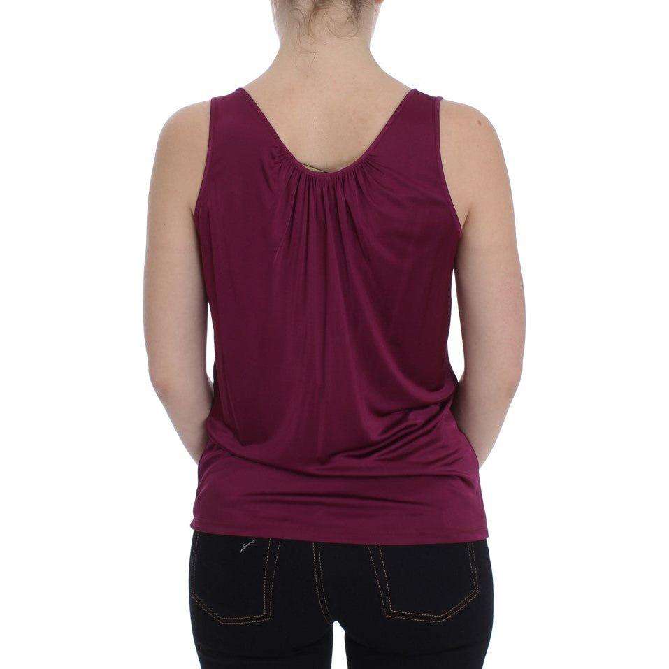 PLEIN SUD Elegant Purple Rayon Cami Blouse PLEIN SUD Dark Slate Gray