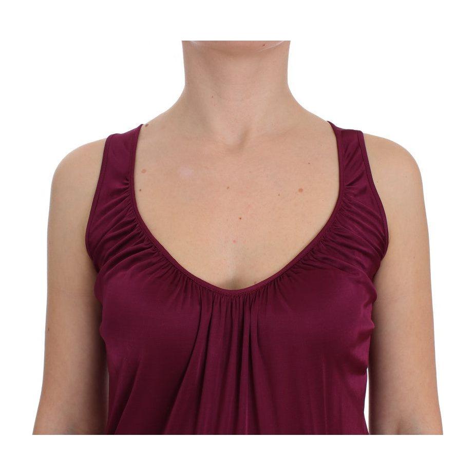 PLEIN SUD Elegant Purple Rayon Cami Blouse PLEIN SUD Rosy Brown