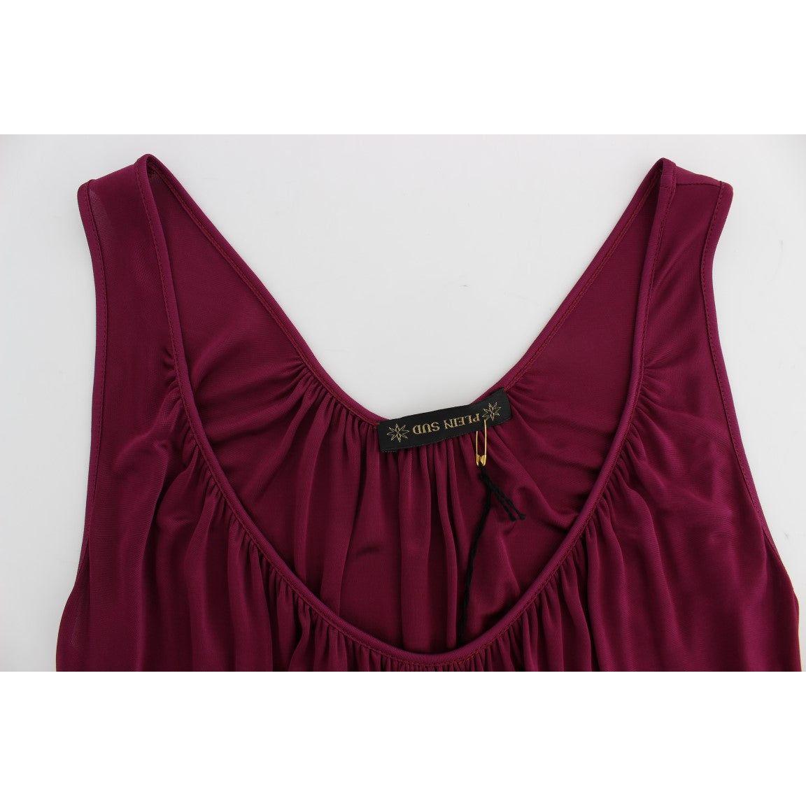 PLEIN SUD Elegant Purple Rayon Cami Blouse PLEIN SUD Dark Red