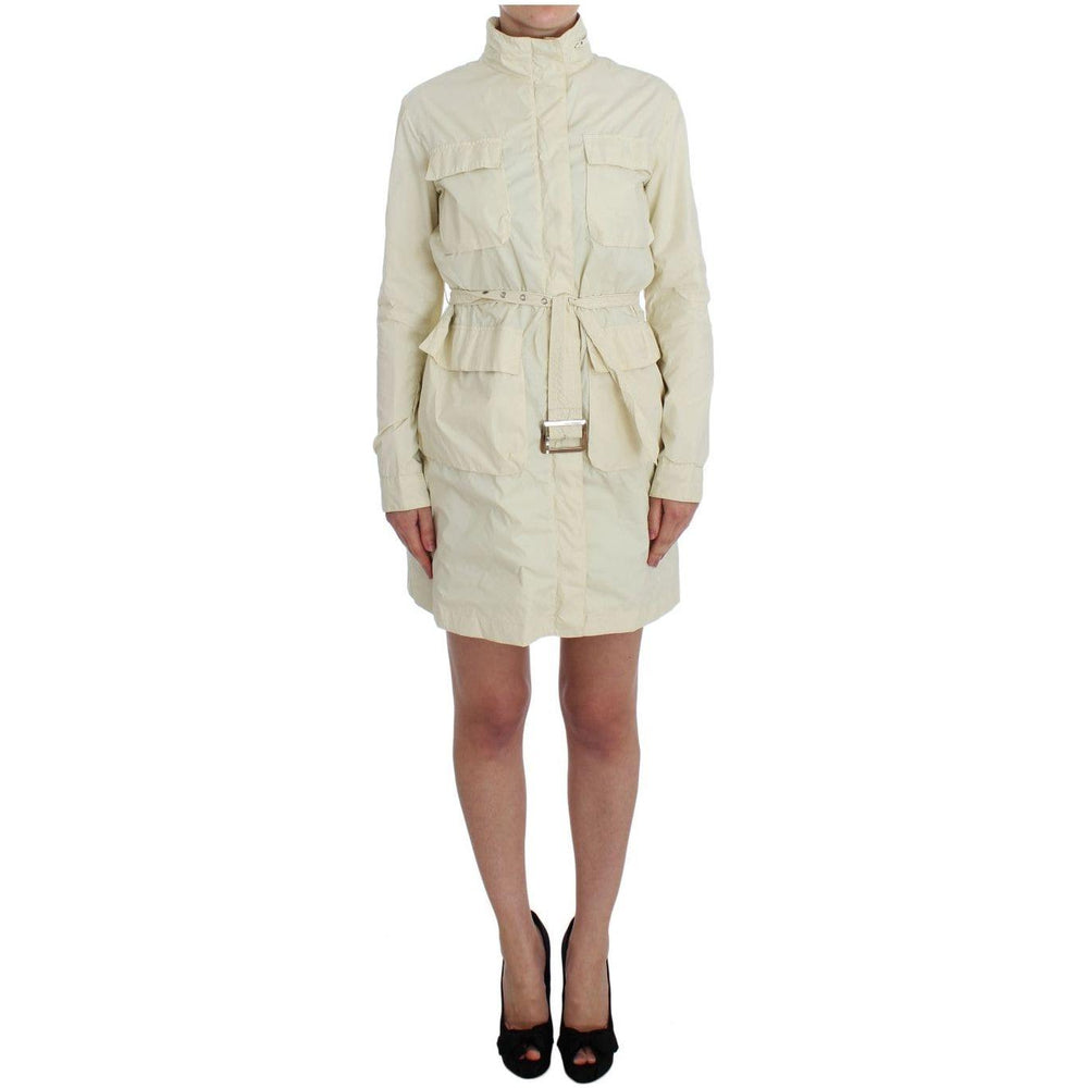 P.A.R.O.S.H. Beige Weather Proof Trench Jacket Coat SIG32536-2