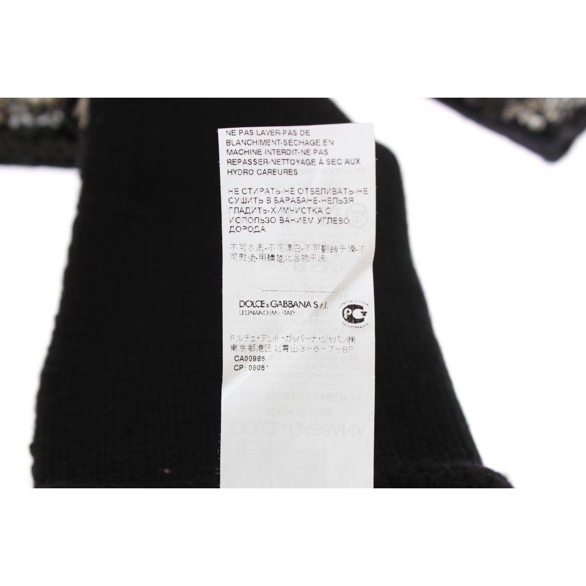 Dolce & Gabbana Sequin-Embellished Cashmere Fingerless Gloves Dolce & Gabbana Black