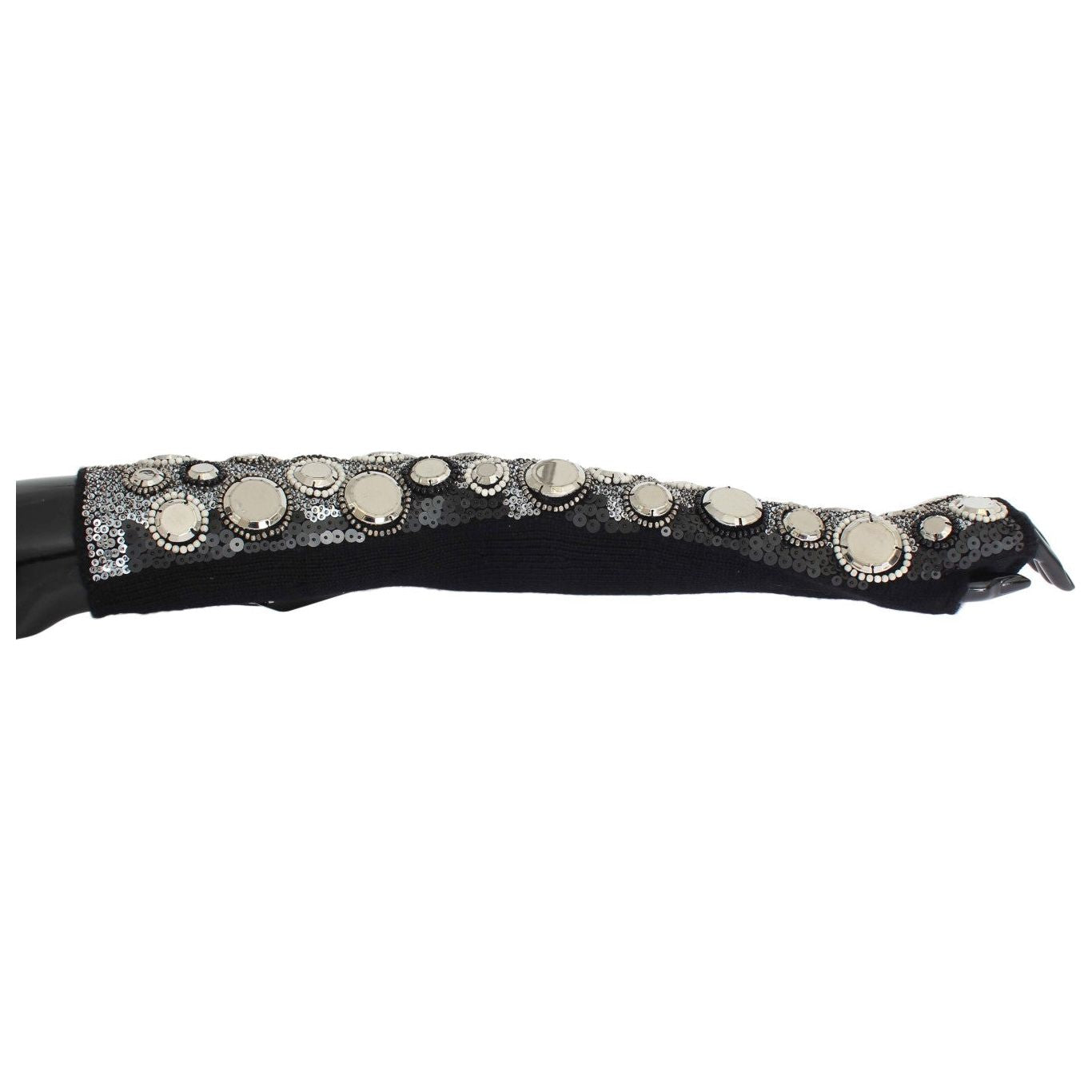 Dolce & Gabbana Sequin-Embellished Cashmere Fingerless Gloves Dolce & Gabbana Gray