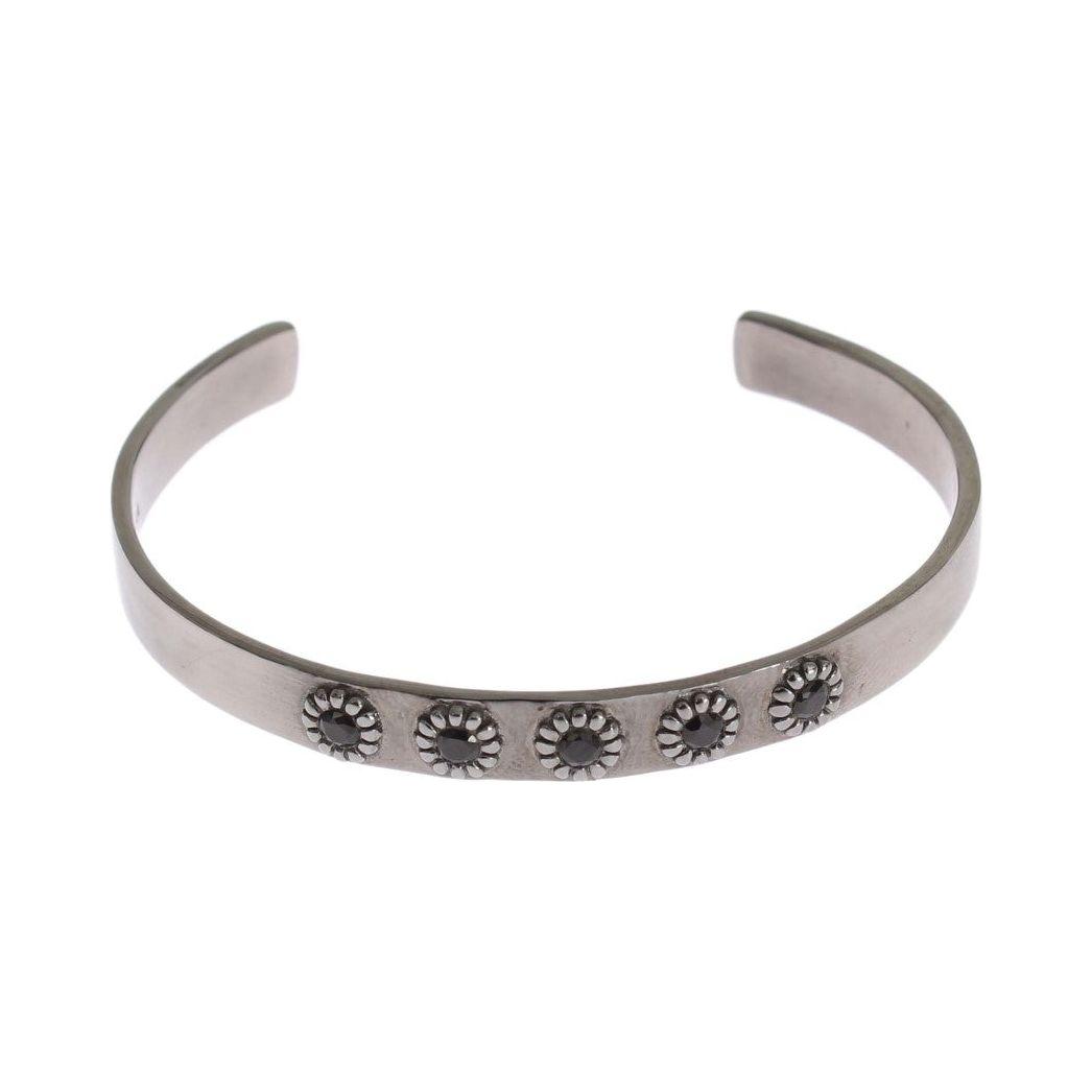 Chic Nialaya Silver CZ Bangle for Her Nialaya Dark Gray