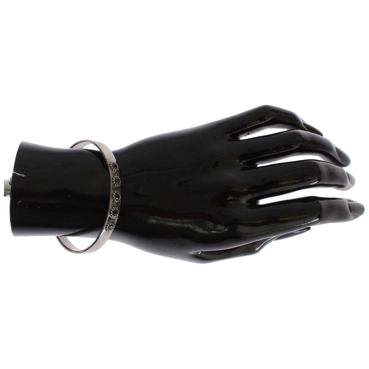 Chic Nialaya Silver CZ Bangle for Her Nialaya Black