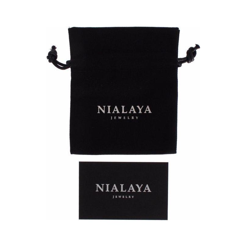 Chic Nialaya Silver CZ Bangle for Her Nialaya Black
