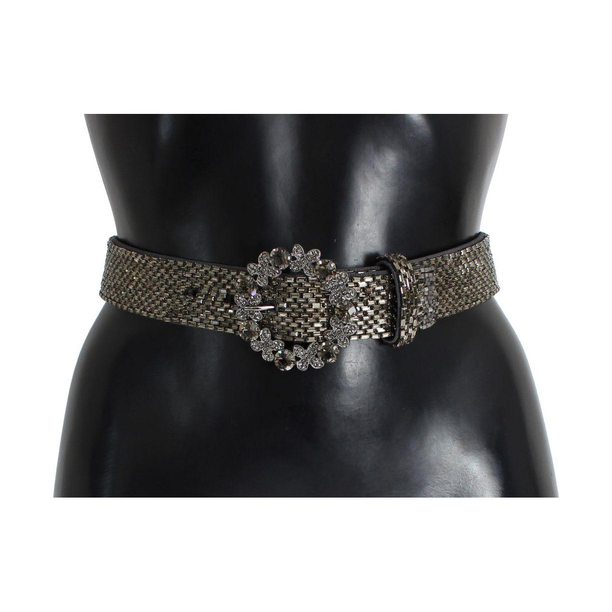 Dolce & Gabbana Embellished Sequined Wide Waist Belt Belt Dolce & Gabbana Dark Slate Gray