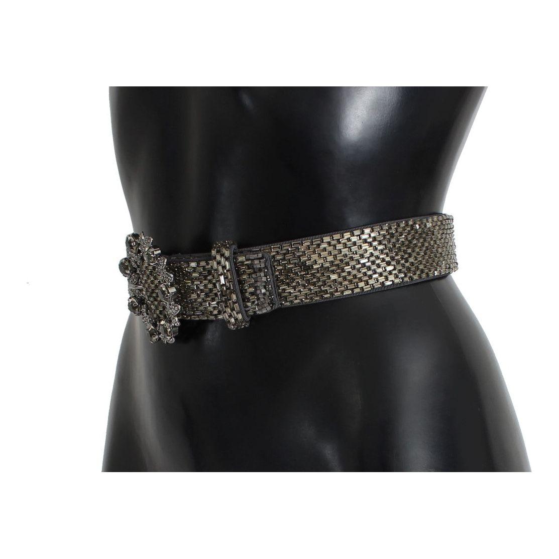 Dolce & Gabbana Embellished Sequined Wide Waist Belt Belt Dolce & Gabbana Dark Slate Gray