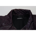 Dolce & Gabbana Purple Nylon Collared Biker Coat Jacket JKT3355- XS