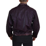 Dolce & Gabbana Purple Nylon Collared Biker Coat Jacket JKT3355- XS