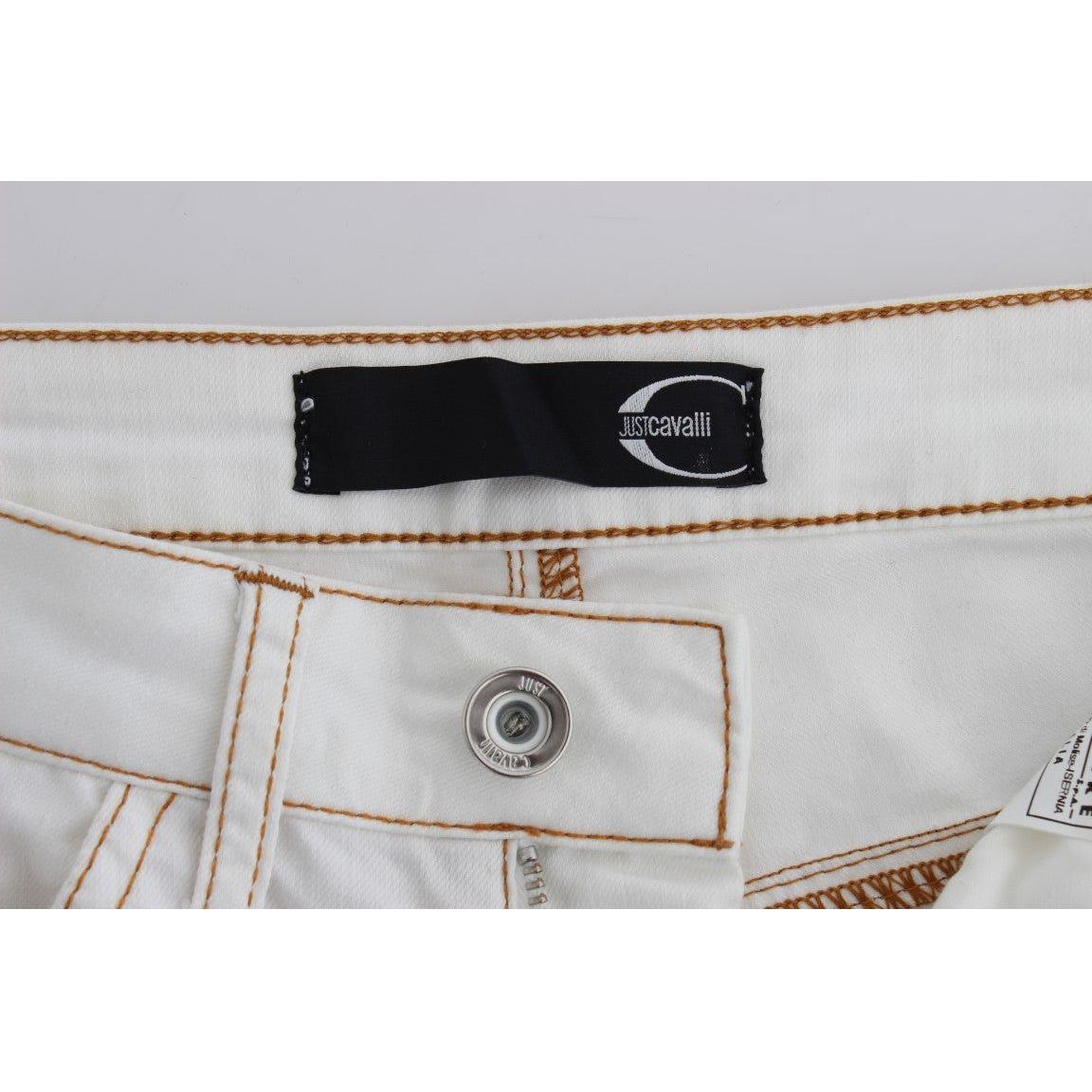 Cavalli Chic White Slim Fit Denim Cavalli Gray